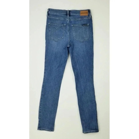 Calvin Klein 4/27 Women's Mid Rise Skinny Size 27X28 Blue Denim Repreve Jeans - Picture 1 of 12